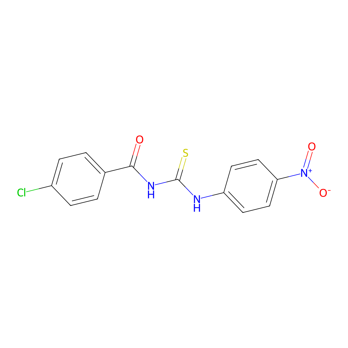 4-chloro-N-[(4-nitrophenyl)carbamothioyl]benzamide molecular structure, CAS 108474-82-4