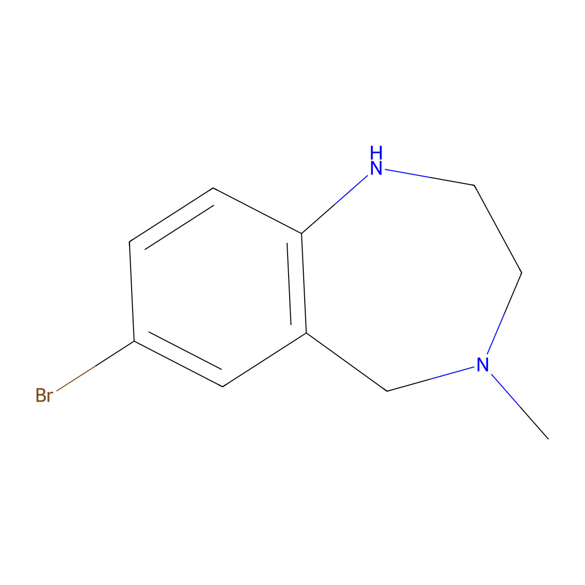 7-bromo-4-methyl-2,3,4,5-tetrahydro-1H-benzo[e][1,4]diazepine molecular structure, CAS 1084743-67-8