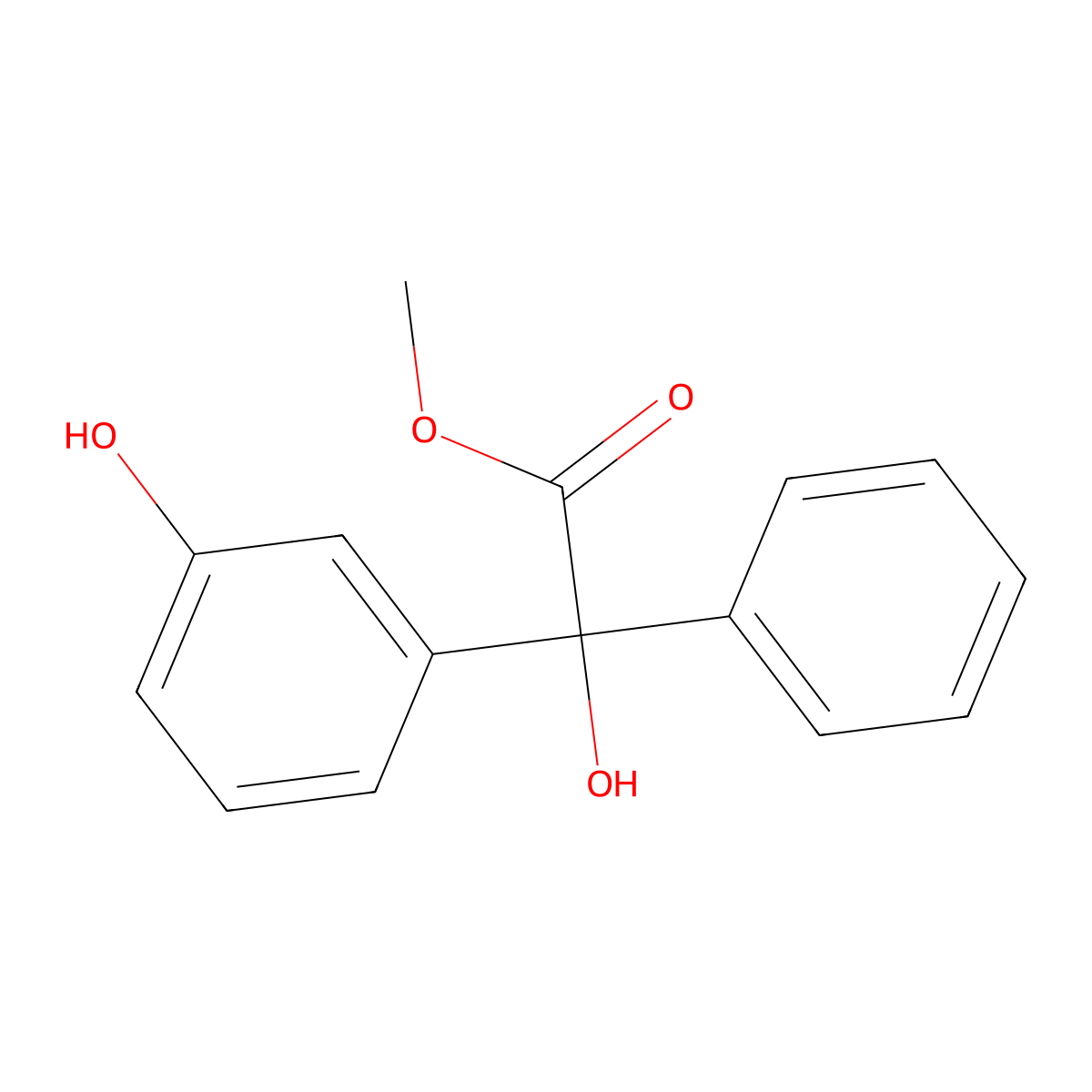 Methyl 2-hydroxy-2-(3-hydroxyphenyl)-2-phenylacetate molecular structure, CAS 108475-45-2