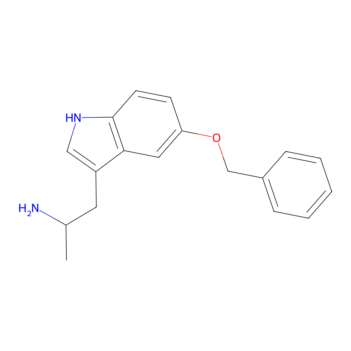 1-methyl-2-(5-benzyloxy-1H-indol-3-yl)ethyl amine molecular structure, CAS 108477-22-1
