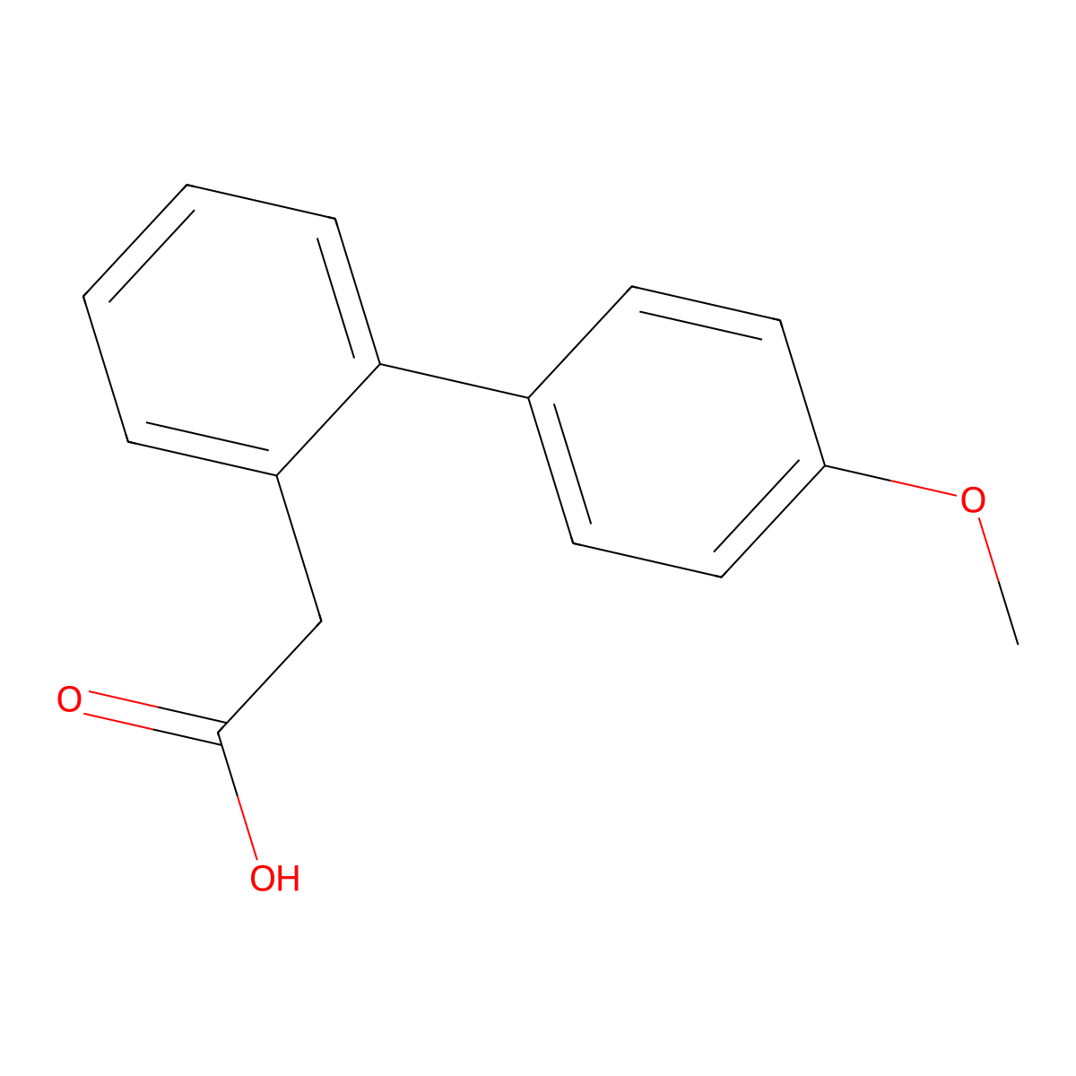 (4'-Methoxy-biphenyl-2-yl)-acetic acid molecular structure, CAS 108478-21-3