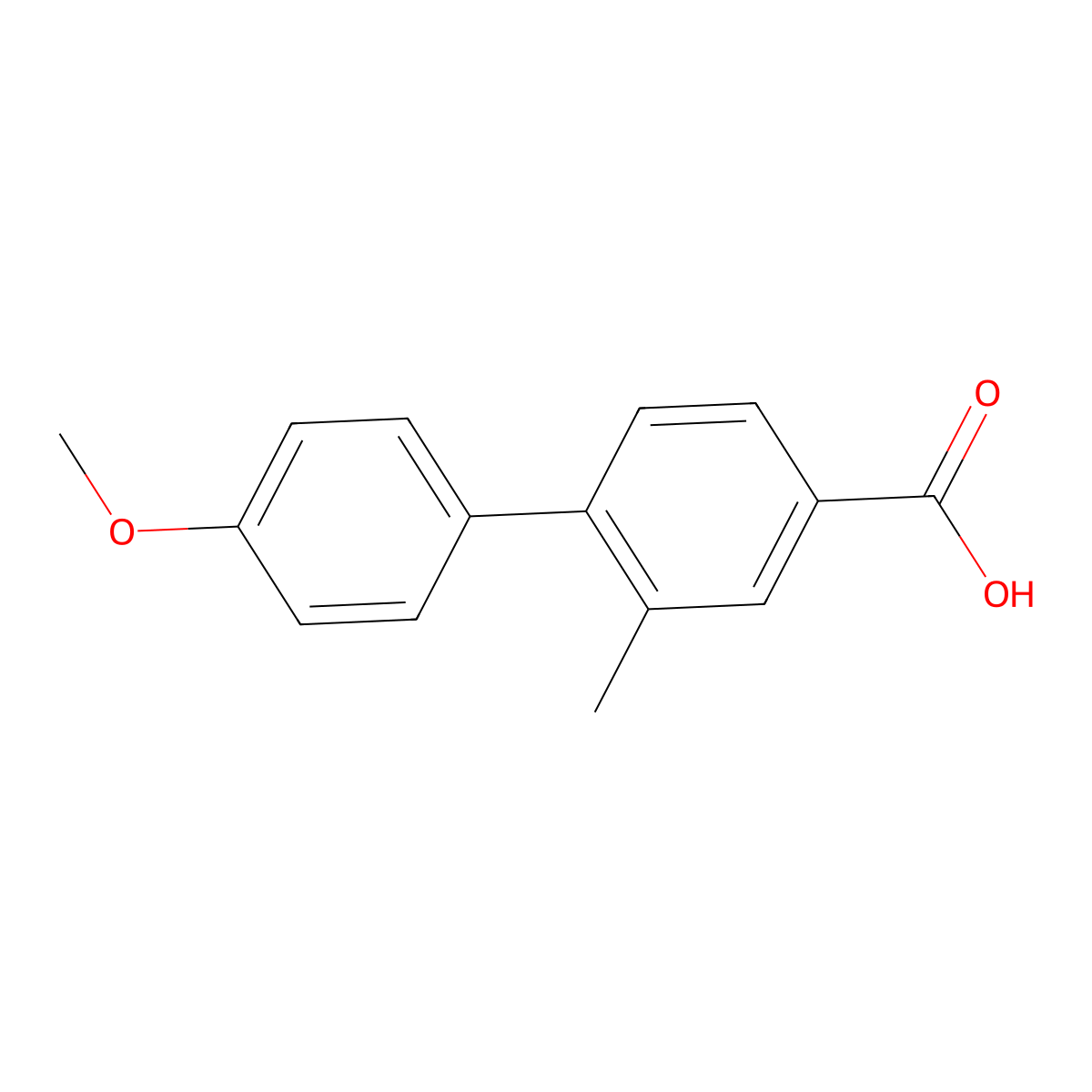 4-(4-Methoxyphenyl)-3-methylbenzoic acid molecular structure, CAS 108478-59-7