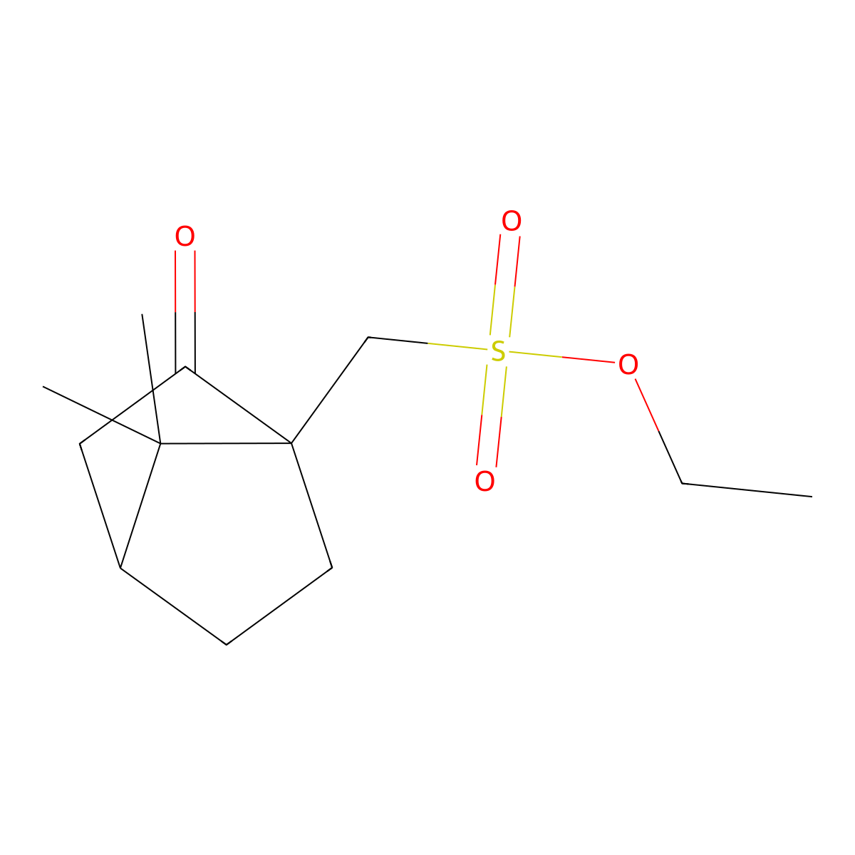 Ethyl {7,7-dimethyl-2-oxobicyclo[2.2.1]heptan-1-yl}methanesulfonate molecular structure, CAS 108481-13-6