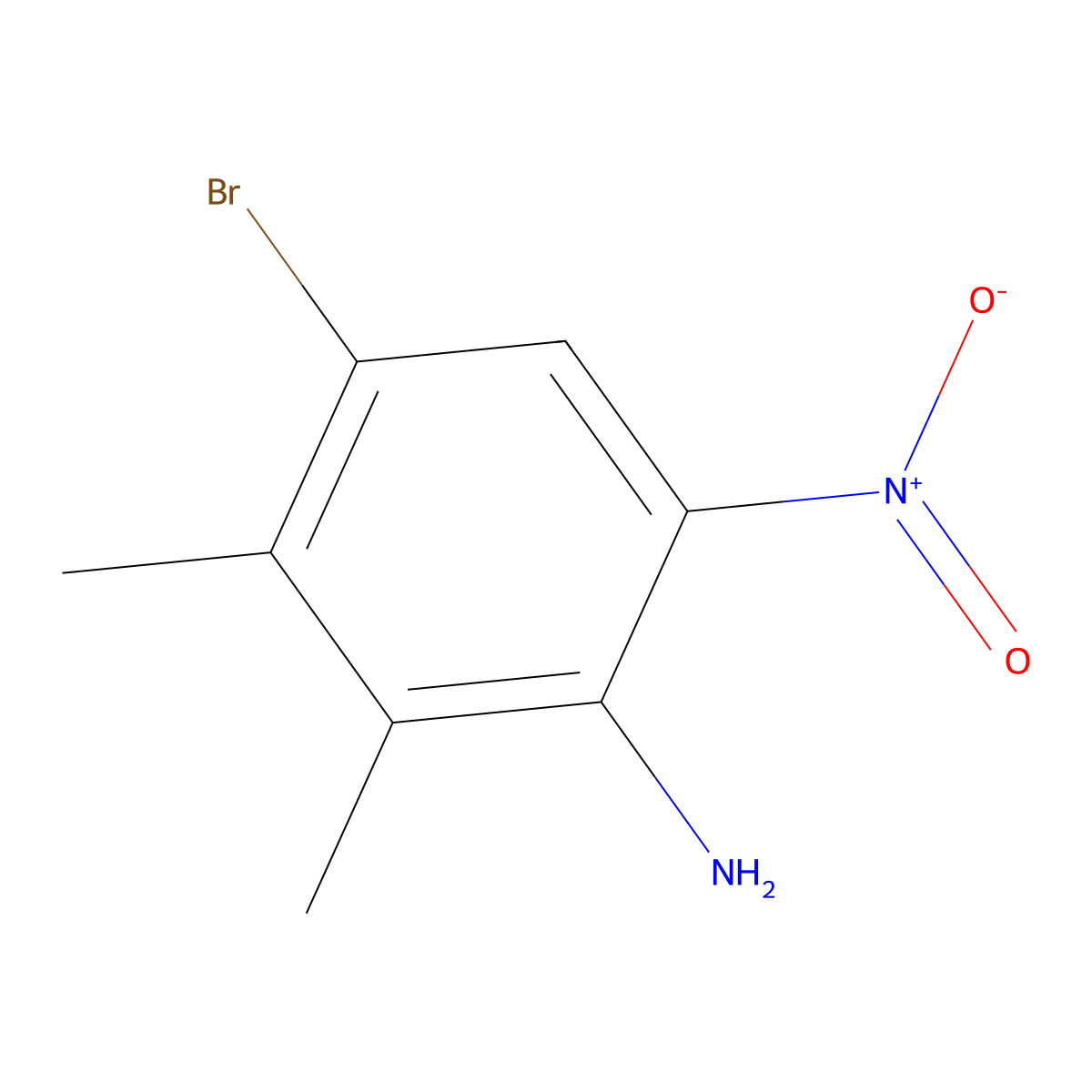4-Bromo-2,3-dimethyl-6-nitroaniline molecular structure, CAS 108485-13-8