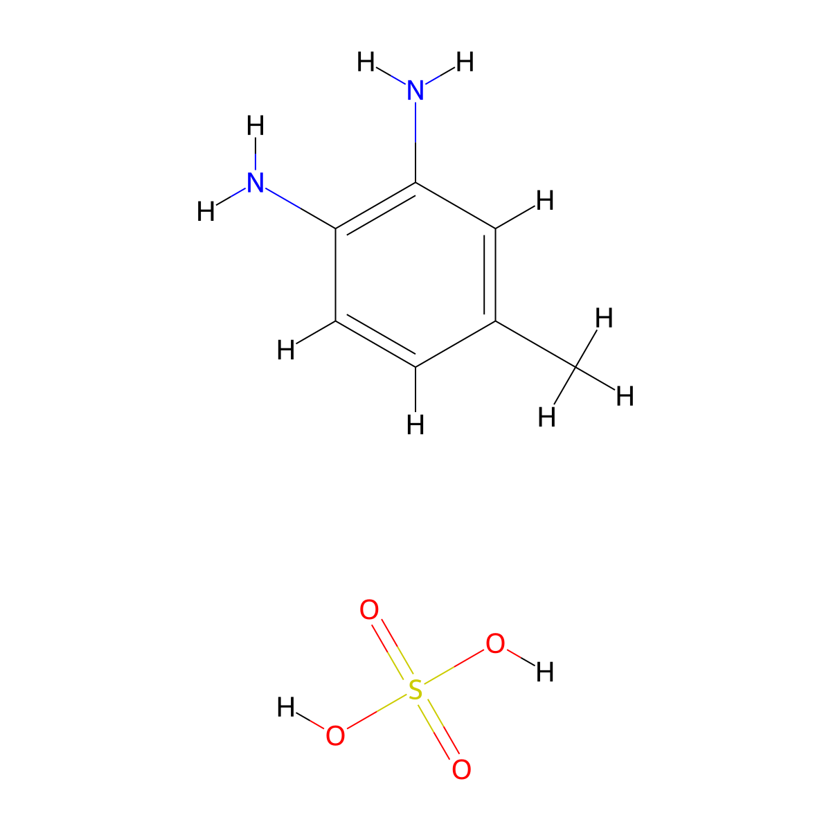 4-Methylbenzene-1,2-diamine sulfate molecular structure, CAS 1084893-43-5