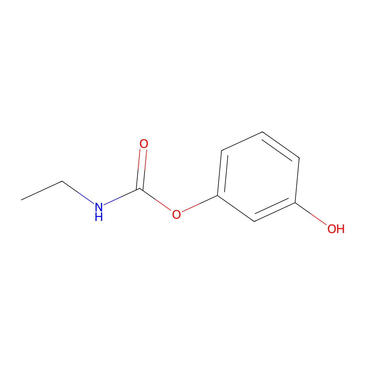 Carbamic acid, ethyl-, 3-hydroxyphenyl ester molecular structure, CAS 108490-80-8