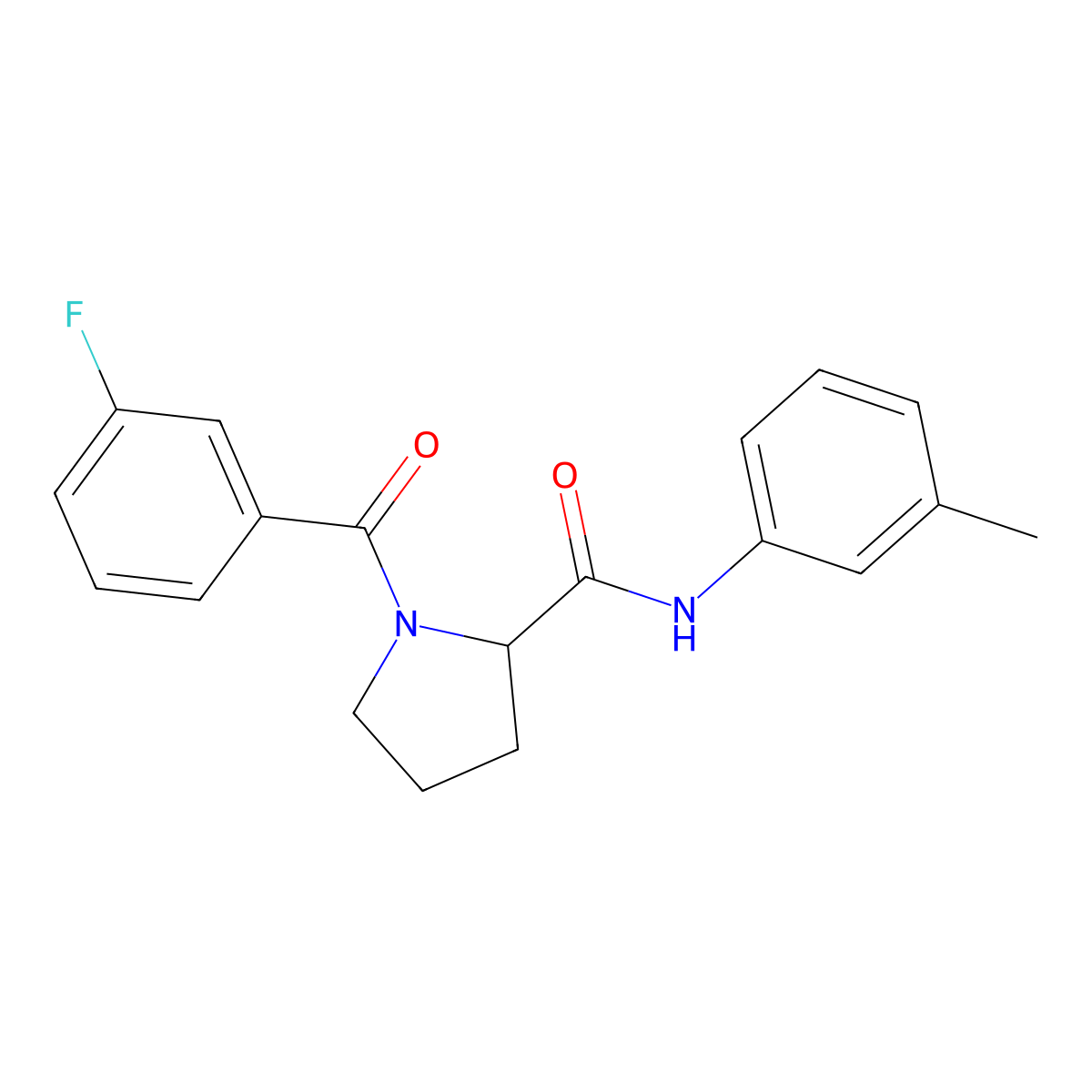 1-[(3-fluorophenyl)carbonyl]-N-(3-methylphenyl)prolinamide molecular structure, CAS 1084910-80-4