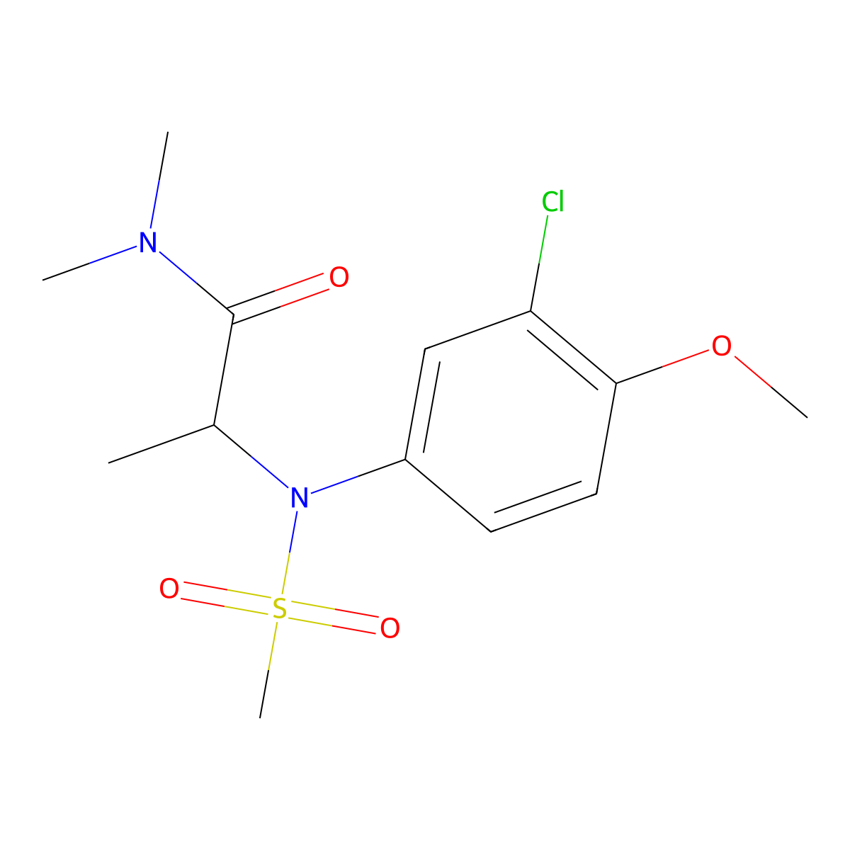2-(3-chloro-4-methoxy-N-methylsulfonylanilino)-N,N-dimethylpropanamide molecular structure, CAS 1084919-95-8