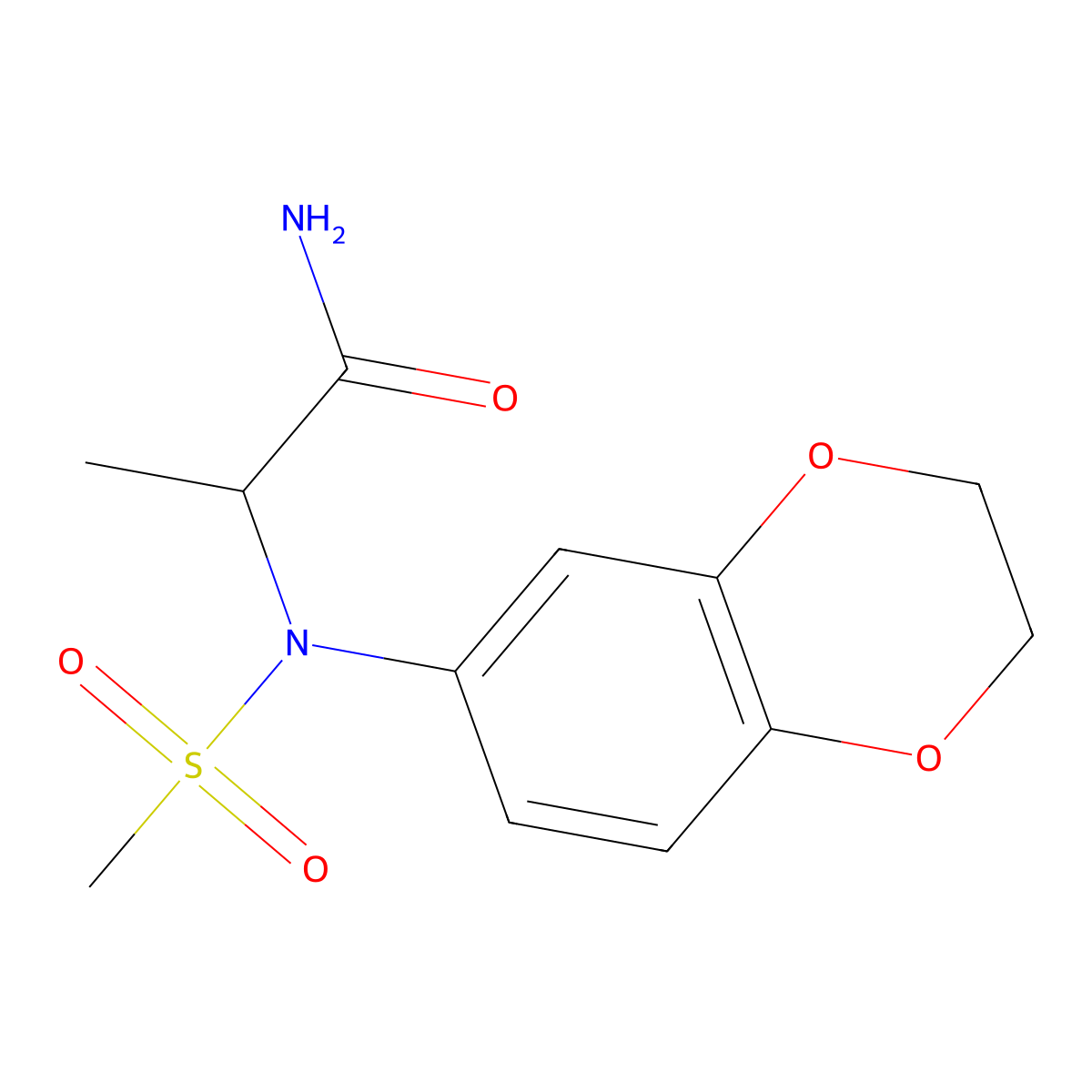 2-[2,3-Dihydro-1,4-benzodioxin-6-yl(methylsulfonyl)amino]propanamide molecular structure, CAS 1084920-45-5