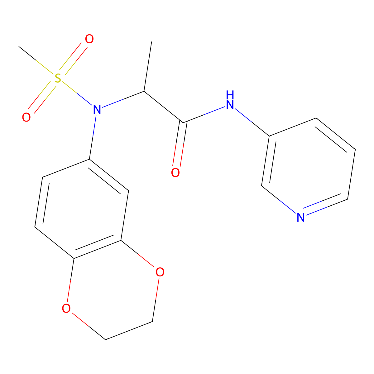 2-[2,3-dihydro-1,4-benzodioxin-6-yl(methylsulfonyl)amino]-N-pyridin-3-ylpropanamide molecular structure, CAS 1084920-61-5