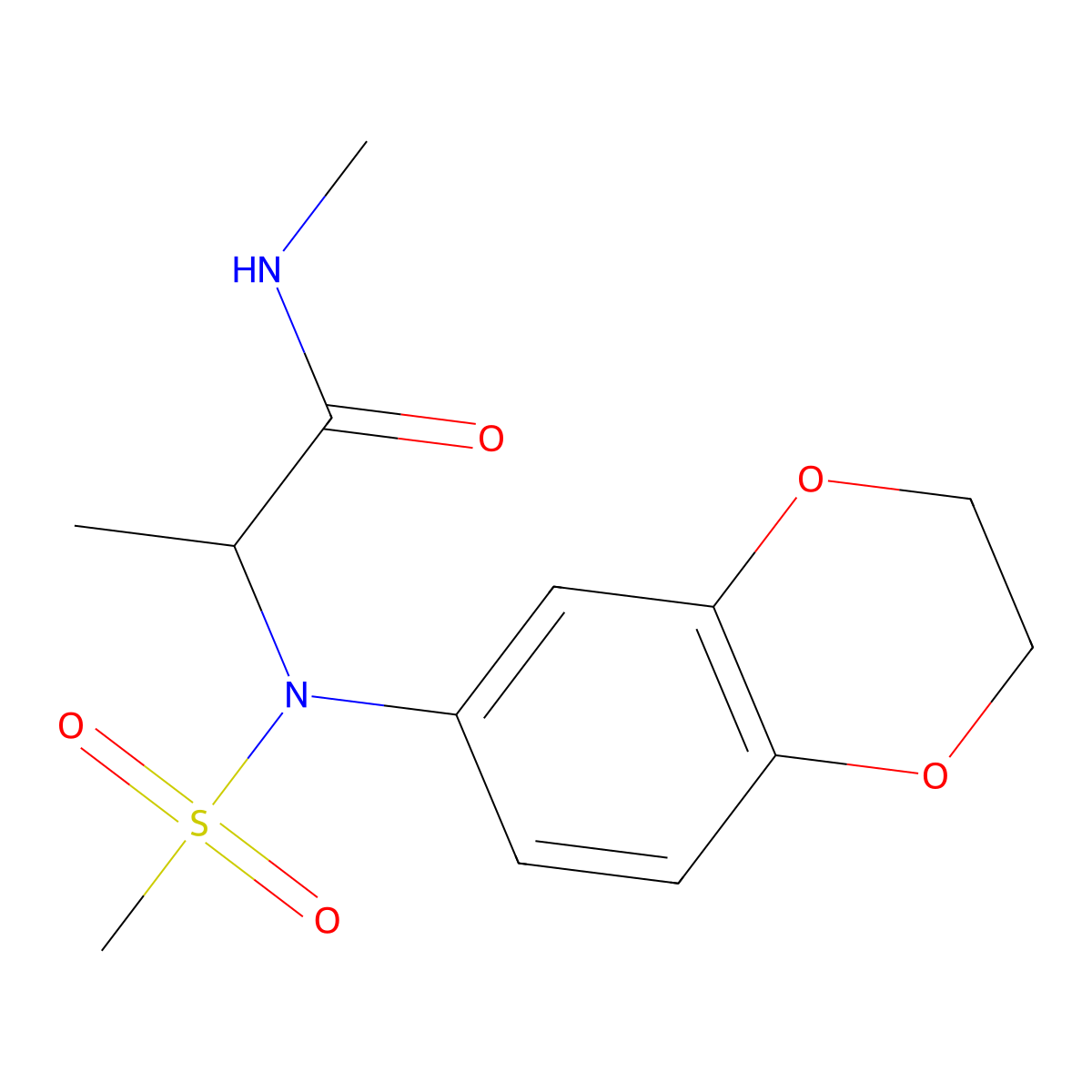 2-[2,3-dihydro-1,4-benzodioxin-6-yl(methylsulfonyl)amino]-N-methylpropanamide molecular structure, CAS 1084920-71-7