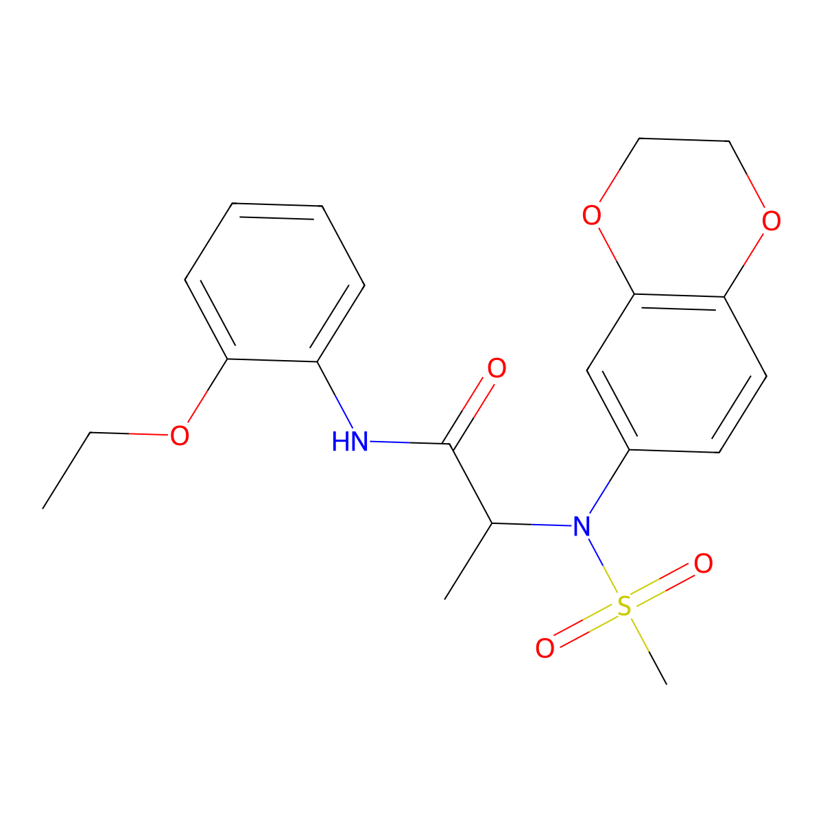 2-[2,3-dihydro-1,4-benzodioxin-6-yl(methylsulfonyl)amino]-N-(2-ethoxyphenyl)propanamide molecular structure, CAS 1084920-81-9