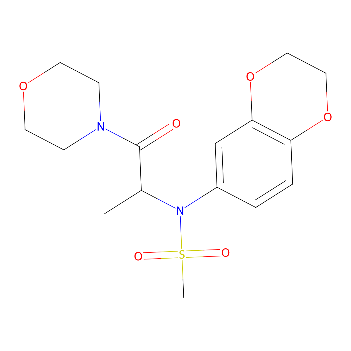 N-(2,3-dihydro-1,4-benzodioxin-6-yl)-N-[1-(morpholin-4-yl)-1-oxopropan-2-yl]methanesulfonamide molecular structure, CAS 1084921-26-5