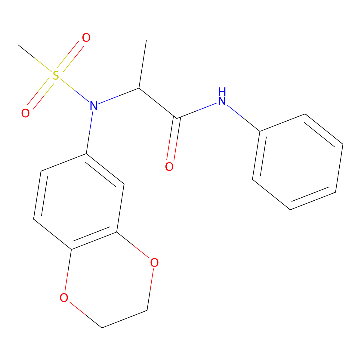 2-[2,3-dihydro-1,4-benzodioxin-6-yl(methylsulfonyl)amino]-N-phenylpropanamide molecular structure, CAS 1084921-82-3