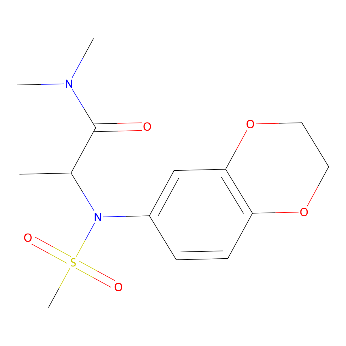 2-[2,3-dihydro-1,4-benzodioxin-6-yl(methylsulfonyl)amino]-N,N-dimethylpropanamide molecular structure, CAS 1084935-89-6