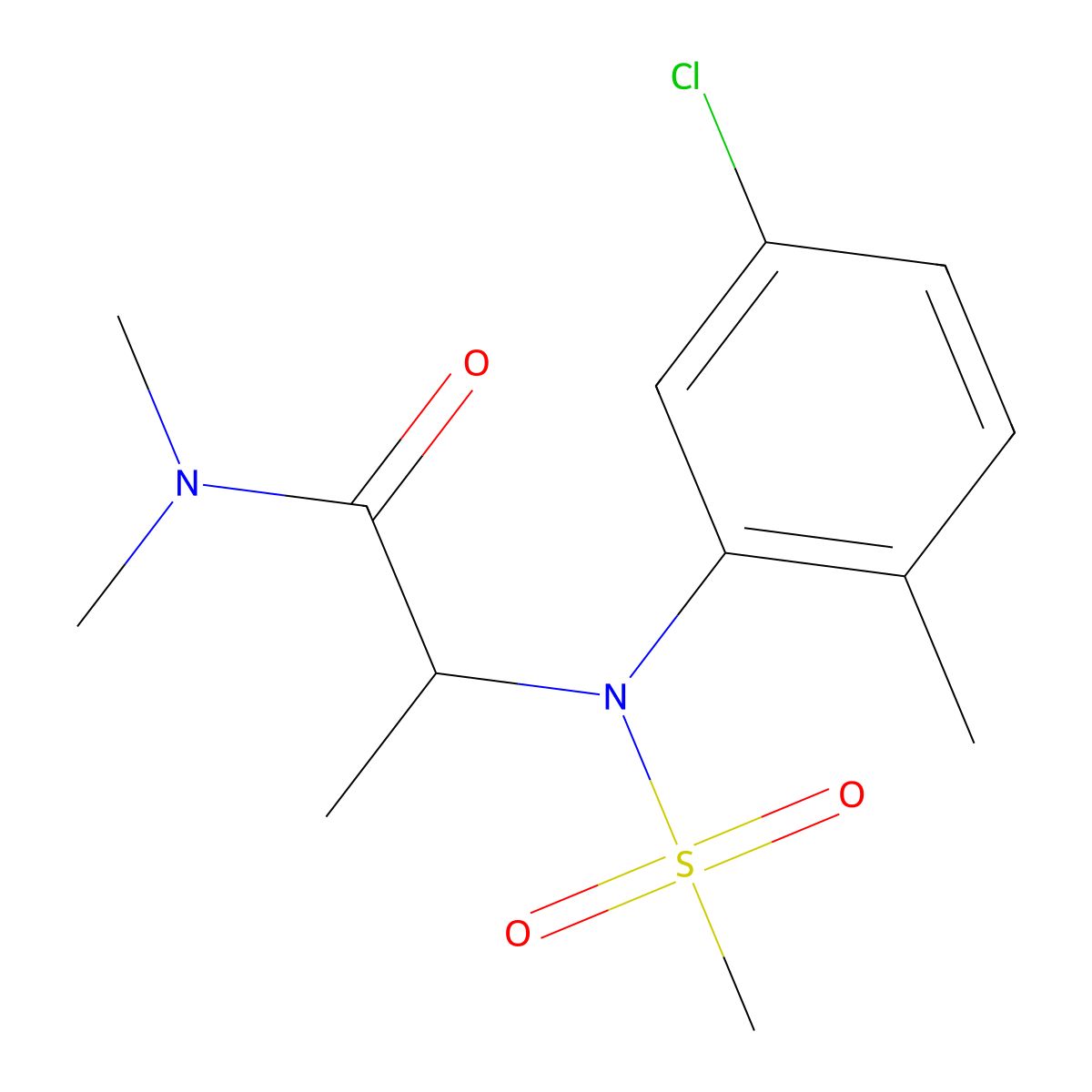 2-(5-chloro-2-methyl-N-methylsulfonylanilino)-N,N-dimethylpropanamide molecular structure, CAS 1084937-22-3