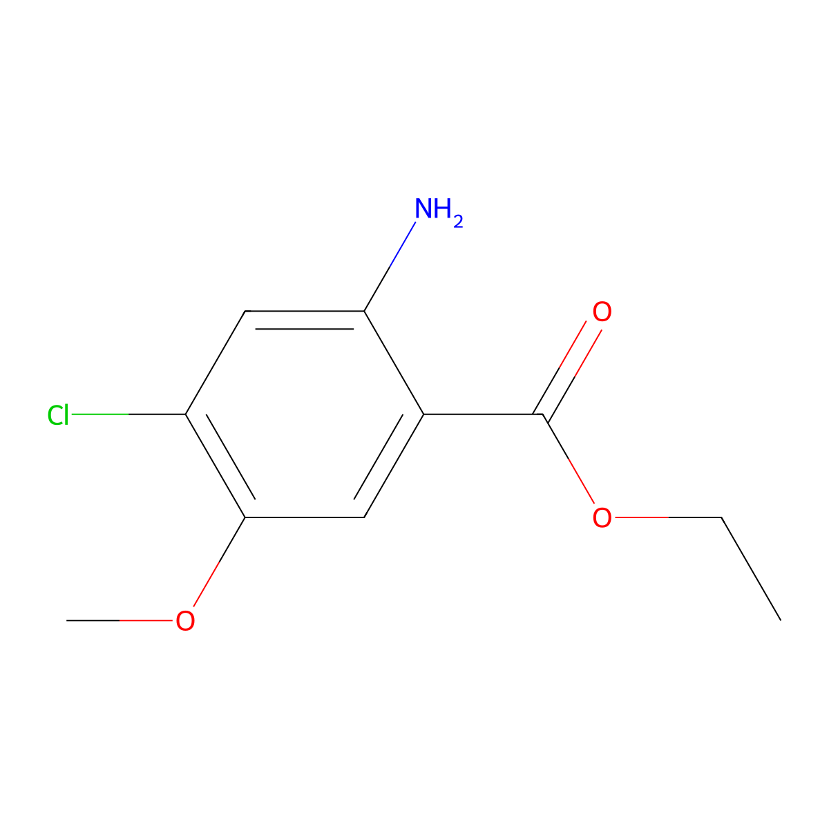 Ethyl 2-amino-4-chloro-5-methoxybenzoate molecular structure, CAS 108494-83-3