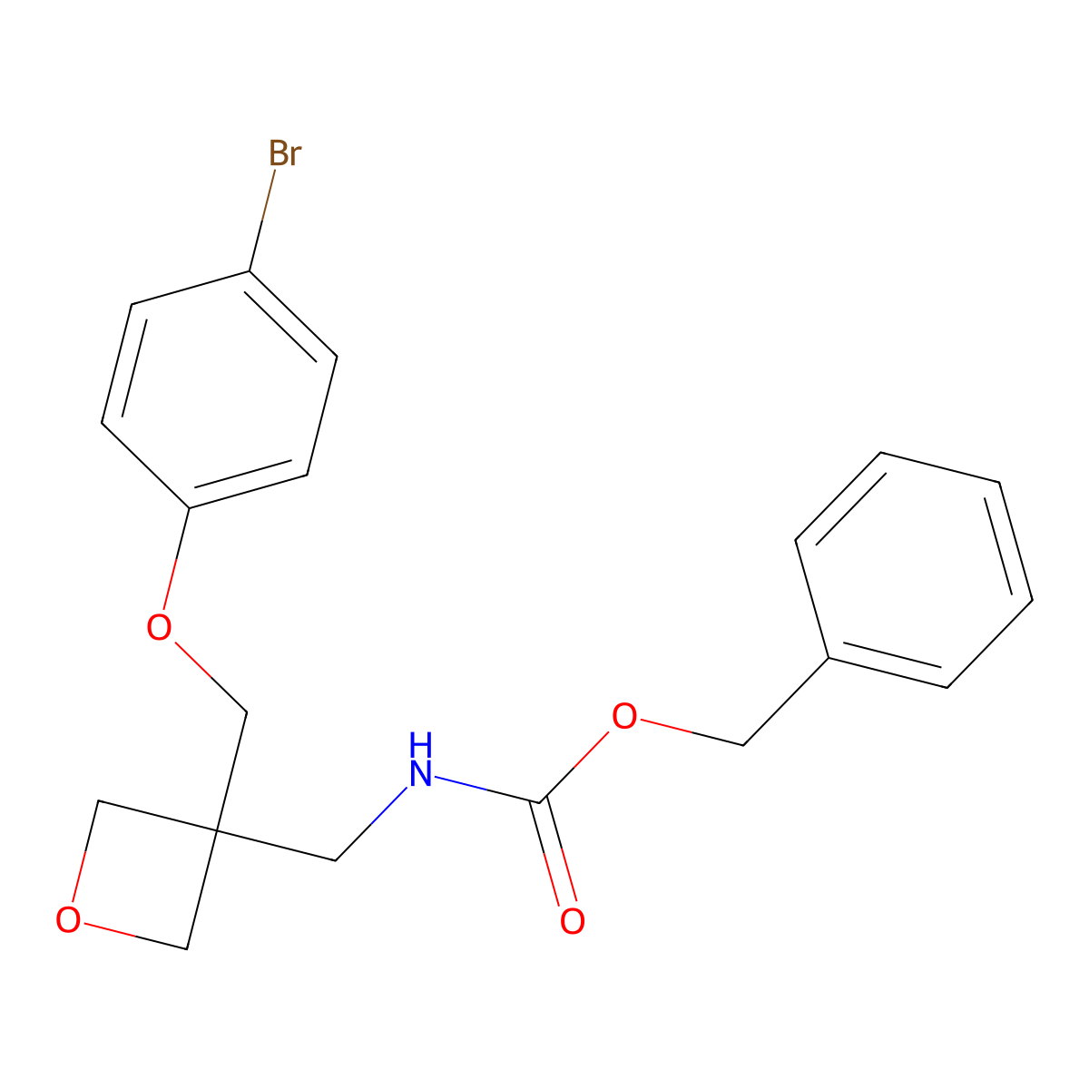 benzyl N-({3-[(4-bromophenoxy)methyl]oxetan-3-yl}methyl)carbamate molecular structure, CAS 1084953-23-0