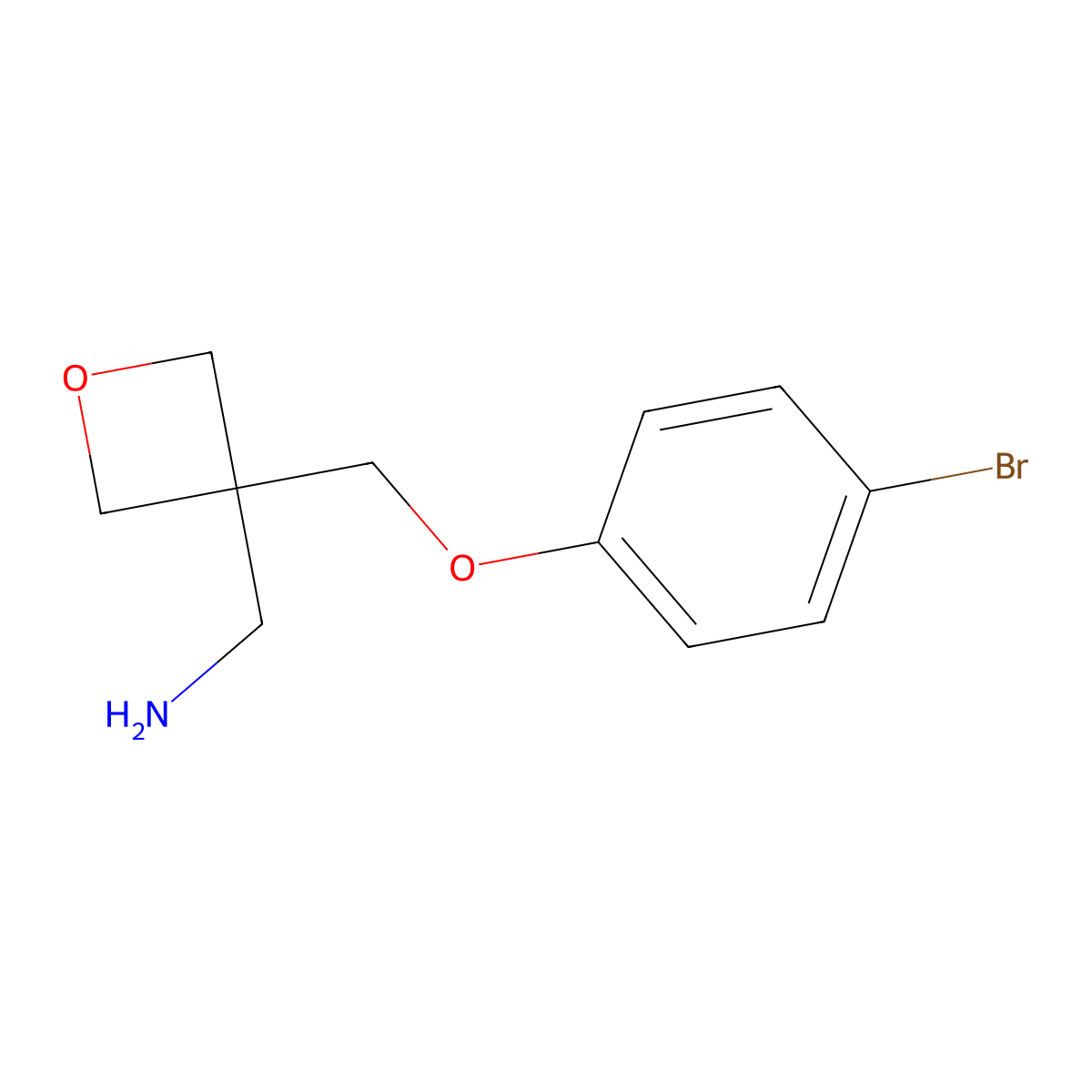 (3-((4-Bromophenoxy)methyl)oxetan-3-yl)methanamine molecular structure, CAS 1084953-24-1