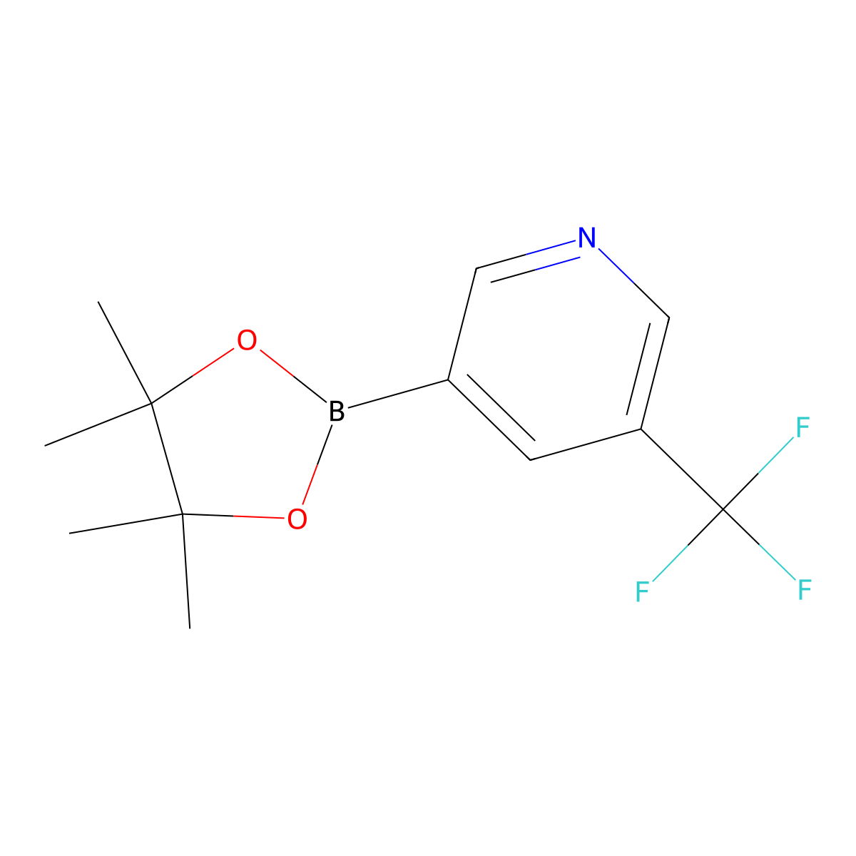 3-(Tetramethyl-1,3,2-dioxaborolan-2-yl)-5-(trifluoromethyl)pyridine molecular structure, CAS 1084953-47-8