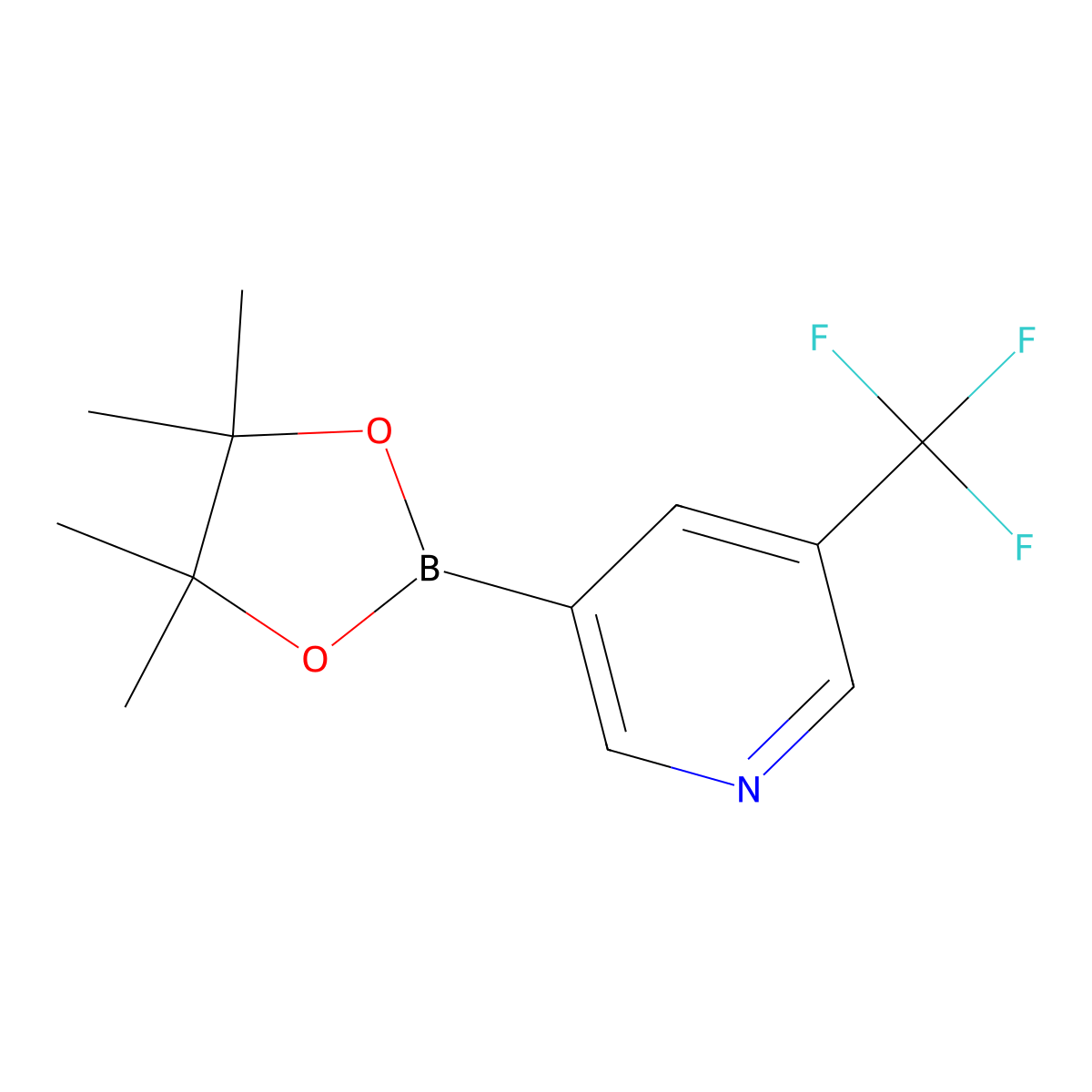 3-(Tetramethyl-1,3,2-dioxaborolan-2-yl)-5-(trifluoromethyl)pyridine molecular structure, CAS 1084953-47-8