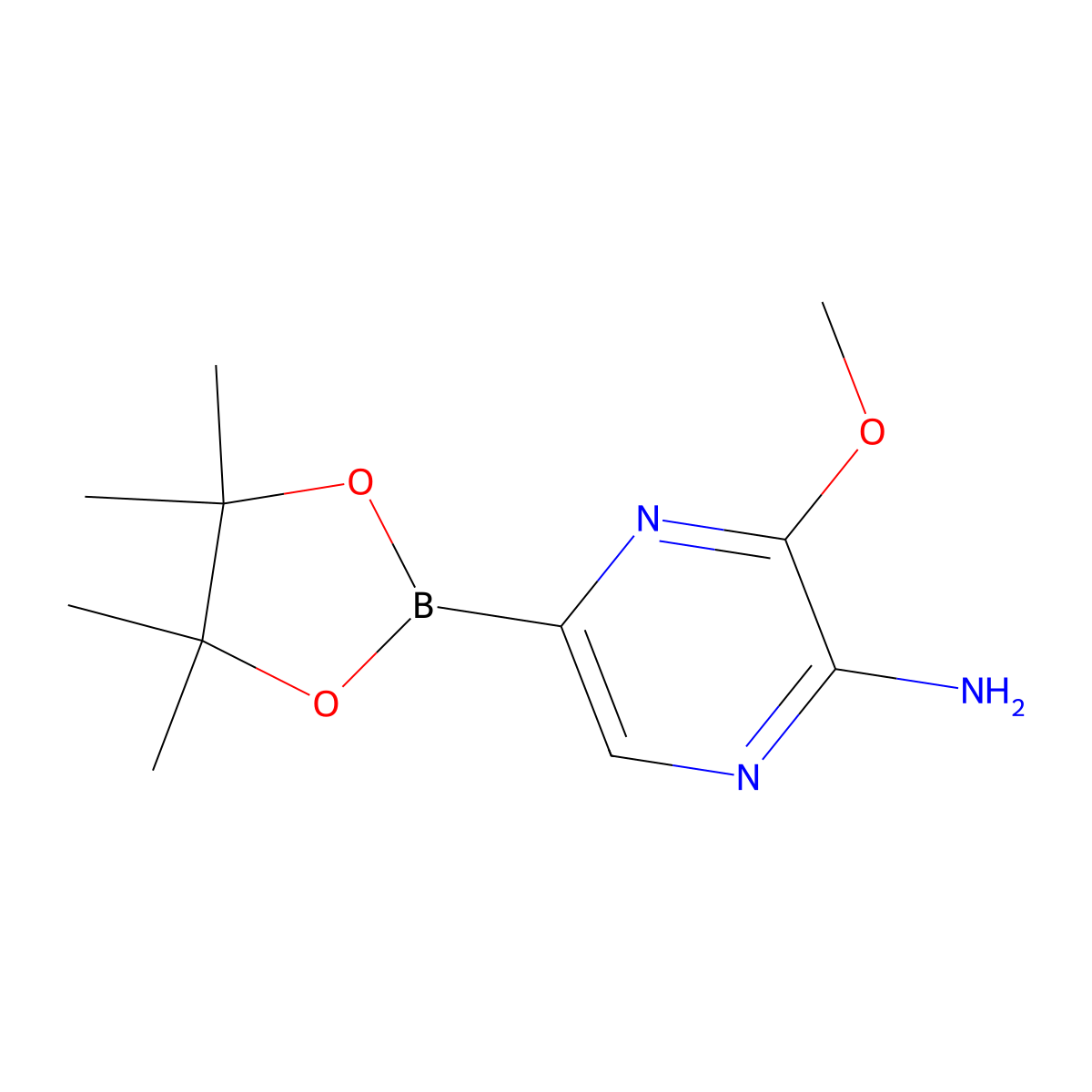 3-Methoxy-5-(4,4,5,5-tetramethyl-1,3,2-dioxaborolan-2-yl)pyrazin-2-amine molecular structure, CAS 1084953-50-3
