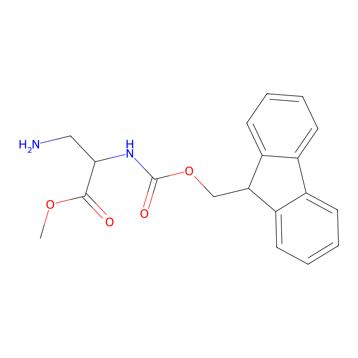 Methyl (S)-2-((((9H-fluoren-9-yl)methoxy)carbonyl)amino)-3-aminopropanoate molecular structure, CAS 1084953-95-6