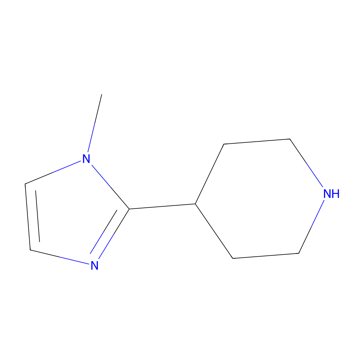 4-(1-Methyl-1H-imidazol-2-yl)piperidine molecular structure, CAS 1084976-68-0
