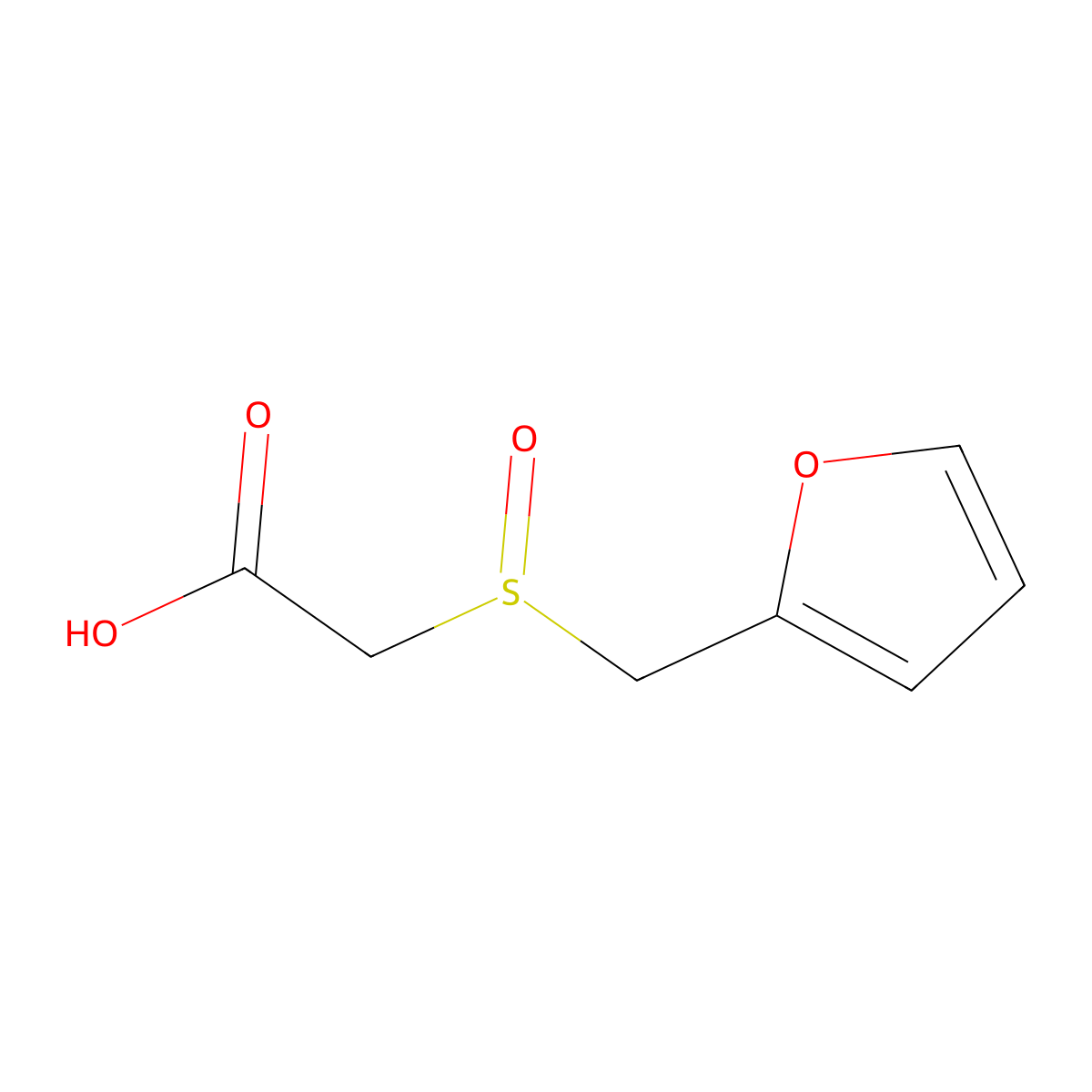 2-((Furan-2-ylmethyl)sulfinyl)acetic acid molecular structure, CAS 108499-26-9