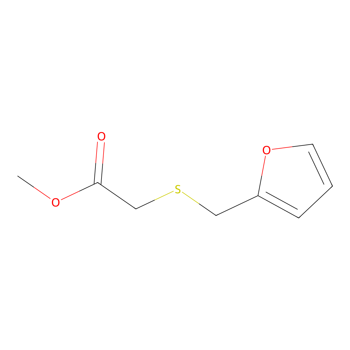Methyl (2-furfurylthio)acetate molecular structure, CAS 108499-33-8