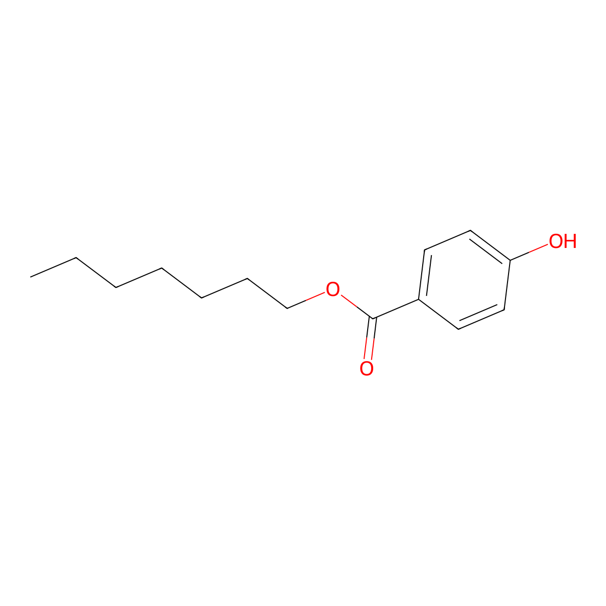Heptyl p-hydroxybenzoate molecular structure, CAS 1085-12-7