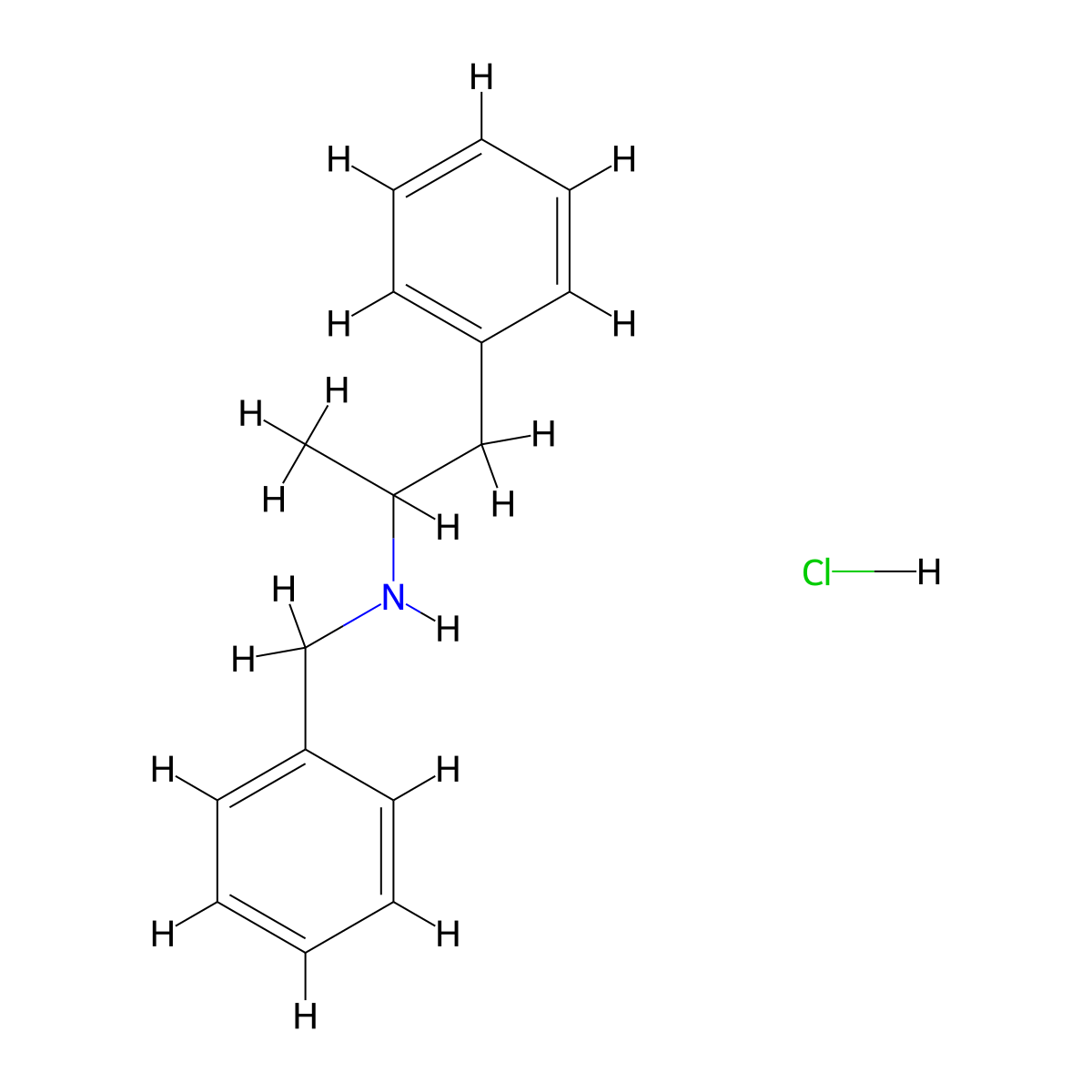 Benzyl(1-phenylpropan-2-yl)amine hydrochloride molecular structure, CAS 1085-43-4
