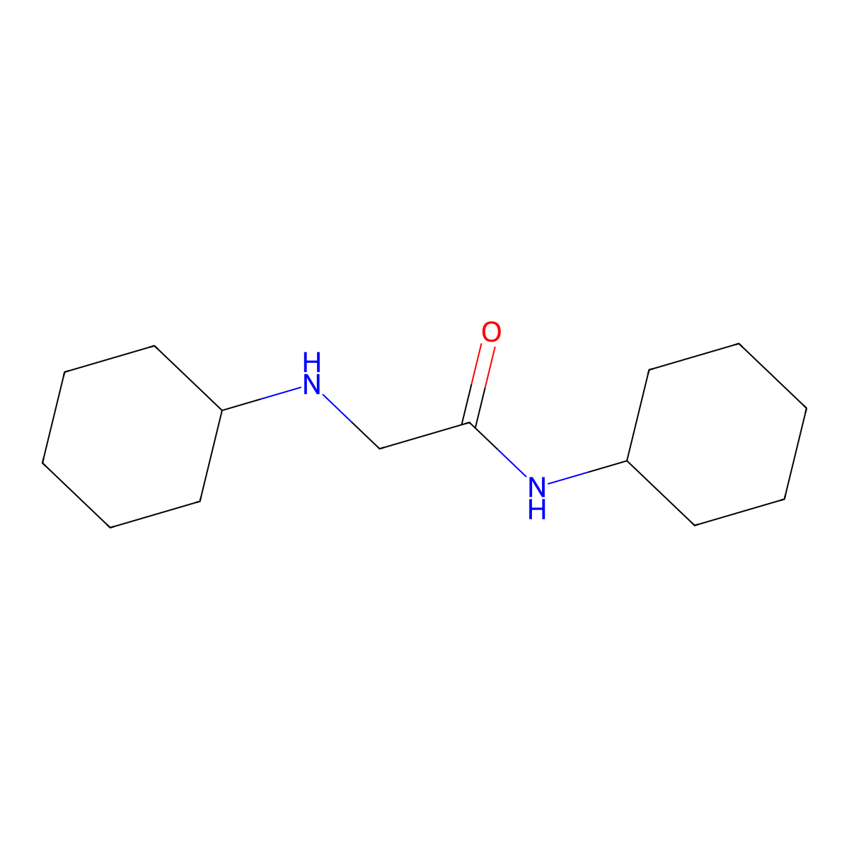 N,N~2~-dicyclohexylglycinamide molecular structure, CAS 1085-45-6