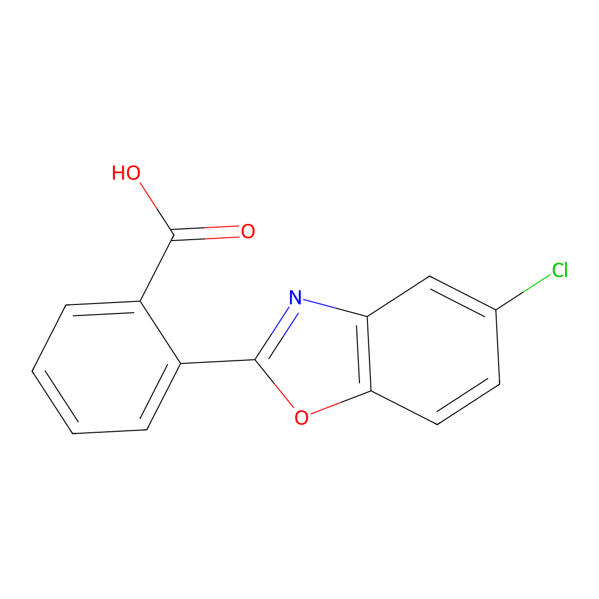 2-(5-Chloro-1,3-benzoxazol-2-yl)benzoic acid molecular structure, CAS 108500-13-6