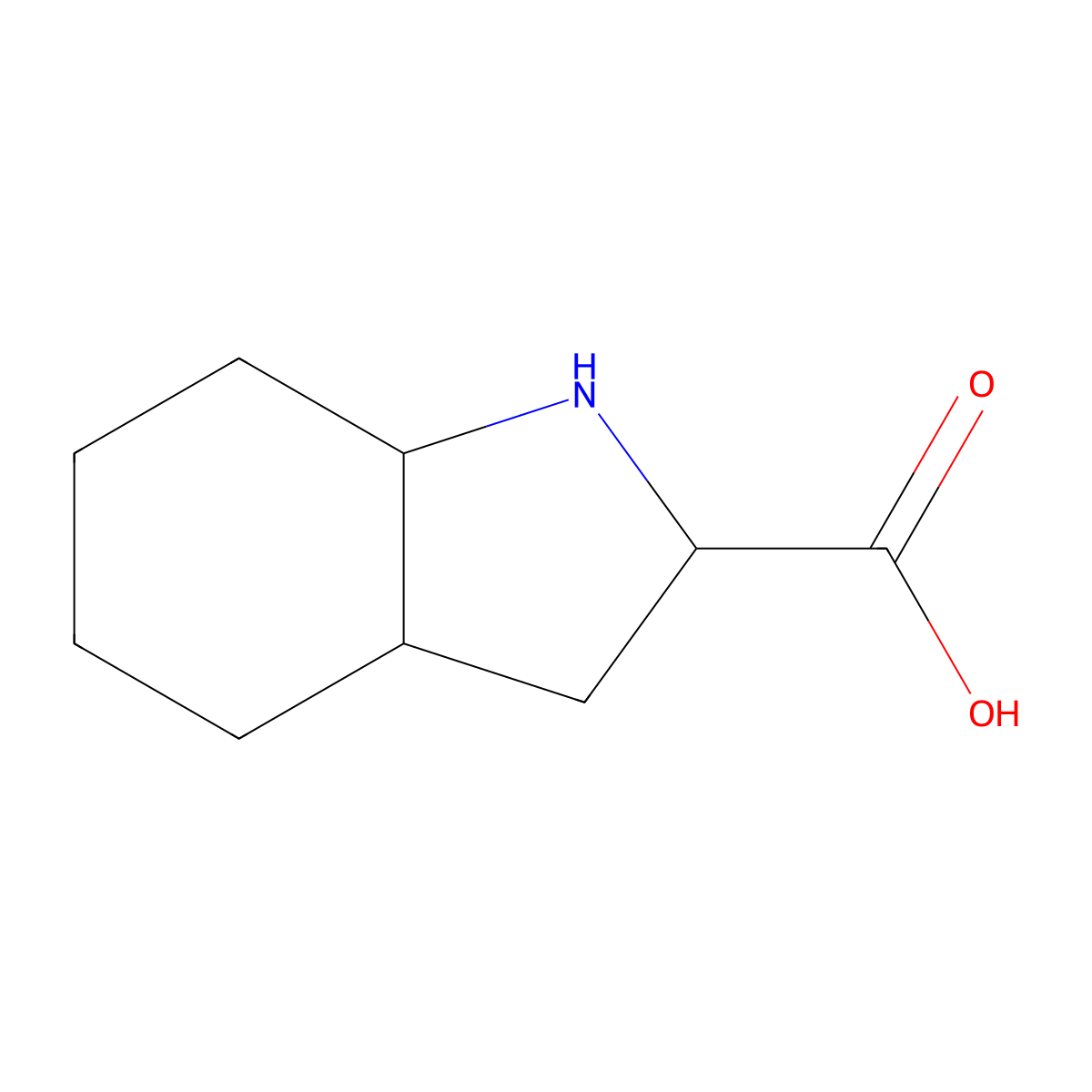 (2R)-Octahydro-1H-indole-2-carboxylic acid molecular structure, CAS 108507-42-2