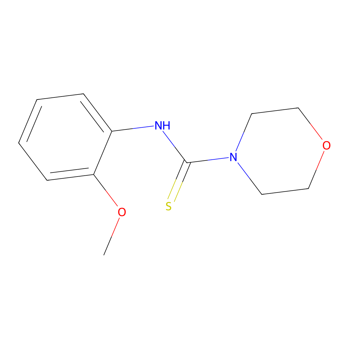 N-(2-methoxyphenyl)morpholine-4-carbothioamide molecular structure, CAS 108515-09-9