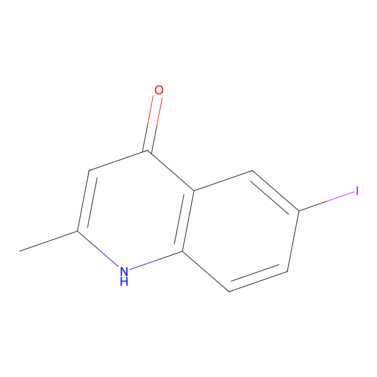 4-Hydroxy-6-iodo-2-methylquinoline molecular structure, CAS 1085192-93-3