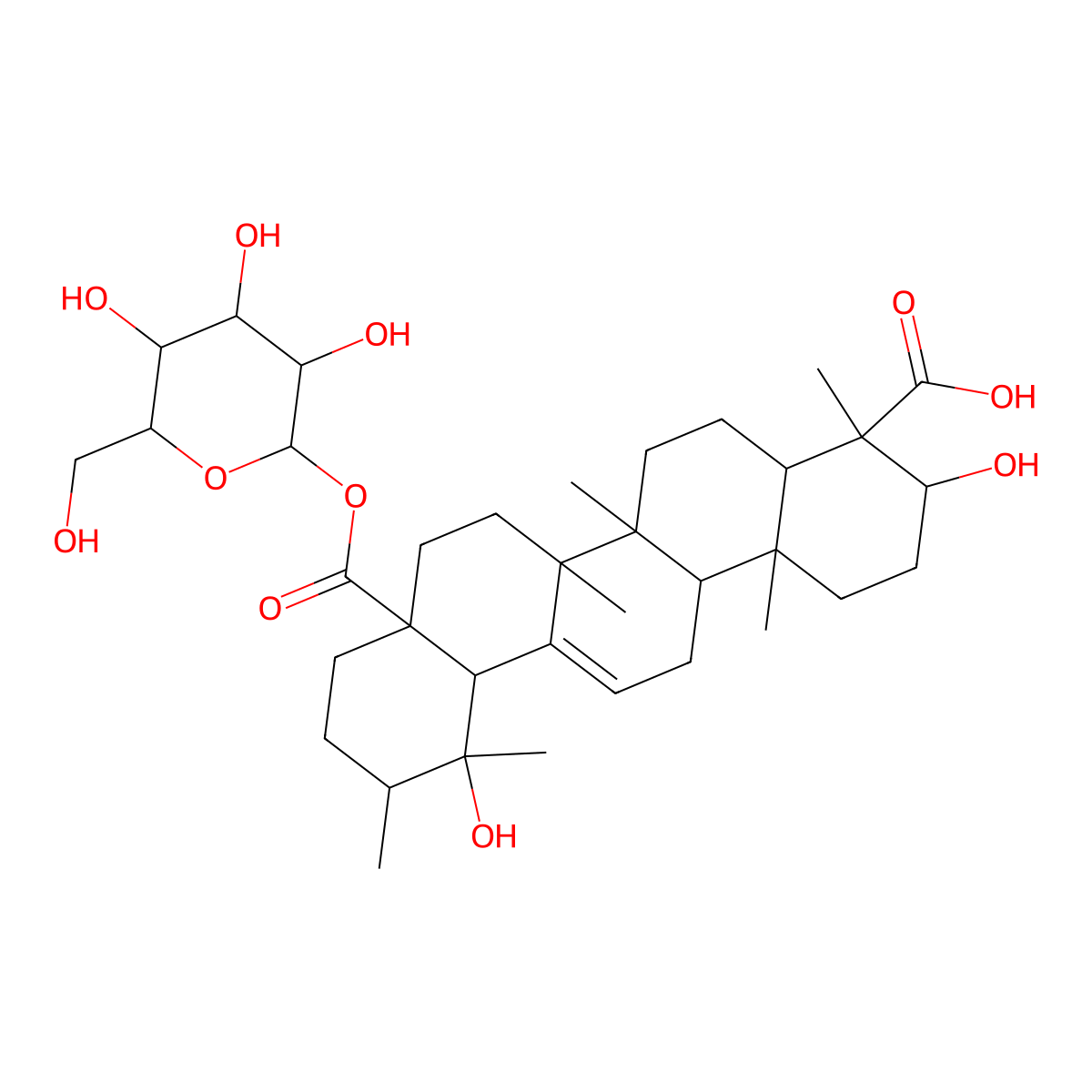Ilexsaponin A1 molecular structure, CAS 108524-93-2