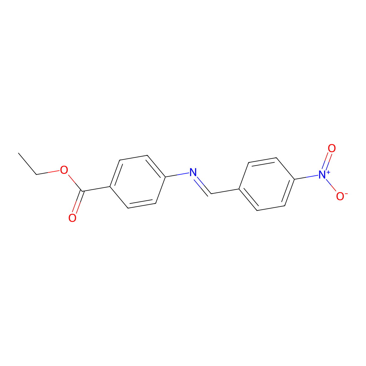 Benzoic acid, 4-[(E)-[(4-nitrophenyl)methylene]amino]-, ethyl ester molecular structure, CAS 108529-41-5