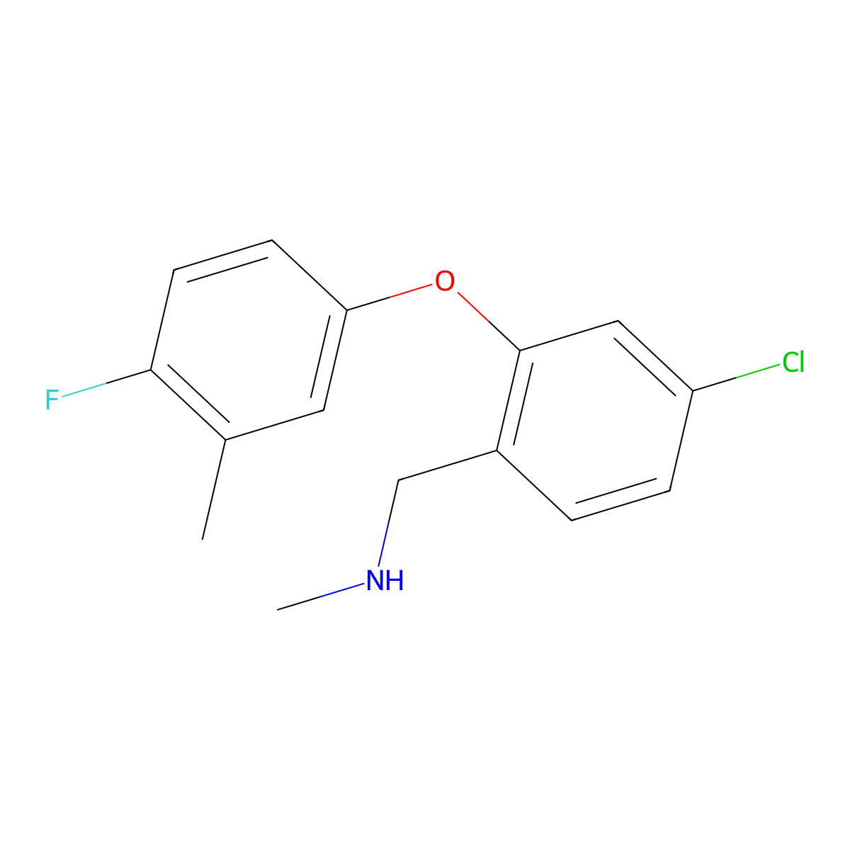 ((4-Chloro-2-(4-fluoro-3-methylphenoxy)phenyl)methyl)(methyl)amine molecular structure, CAS 1085313-99-0