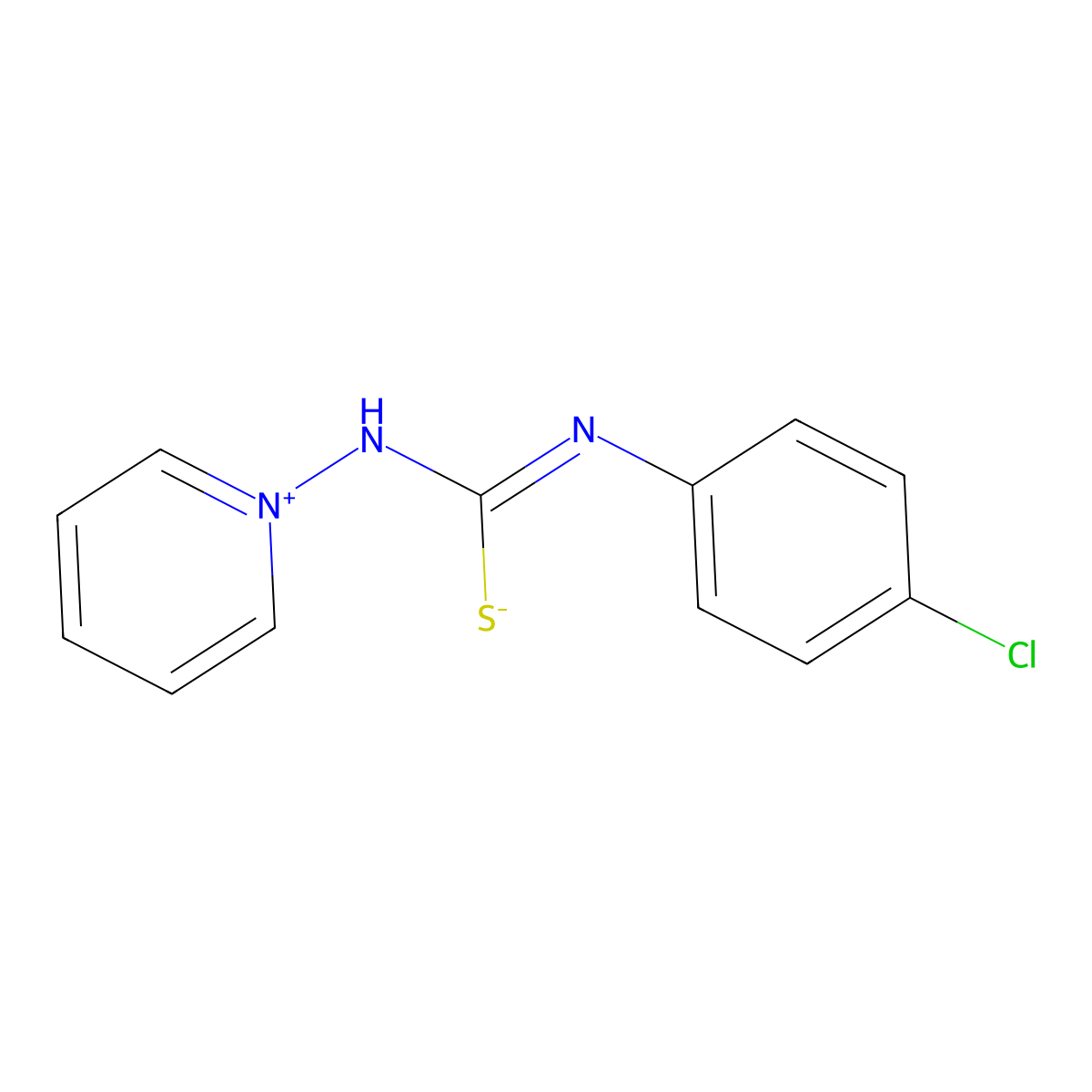 N'-(4-chlorophenyl)-N-pyridin-1-ium-1-ylcarbamimidothioate molecular structure, CAS 108540-63-2