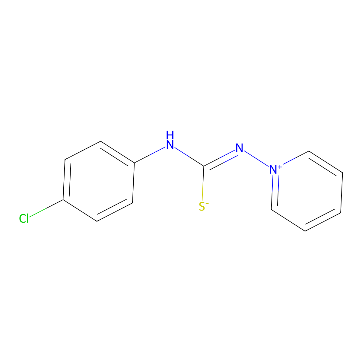 N'-(4-chlorophenyl)-N-pyridin-1-ium-1-ylcarbamimidothioate molecular structure, CAS 108540-63-2