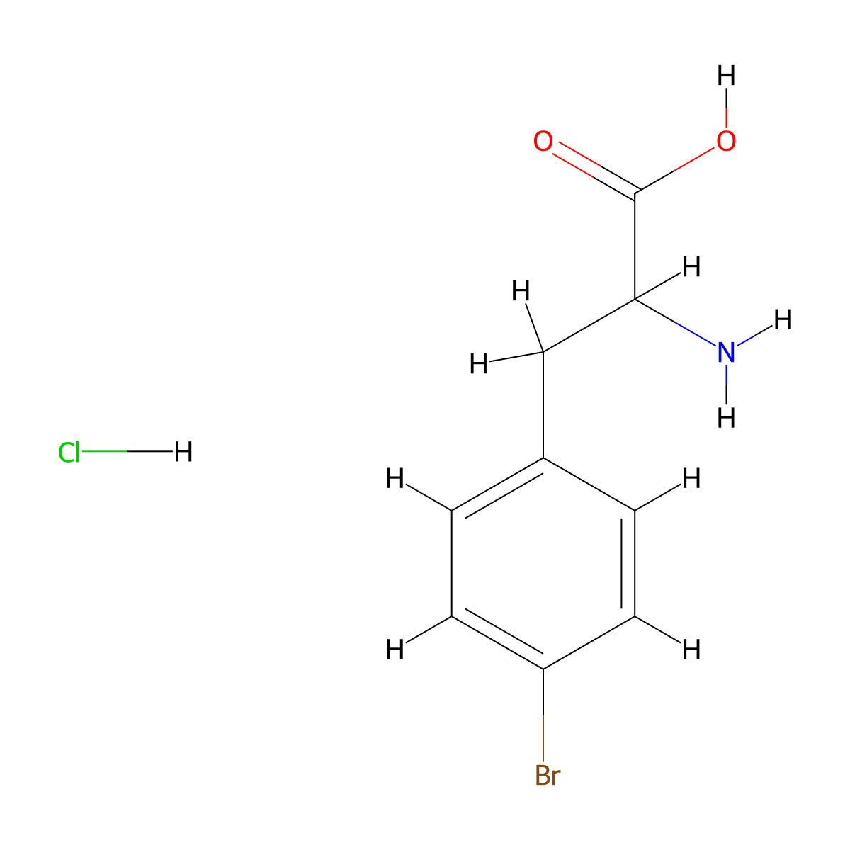 2-Amino-3-(4-bromophenyl)propanoic acid hydrochloride molecular structure, CAS 108540-72-3