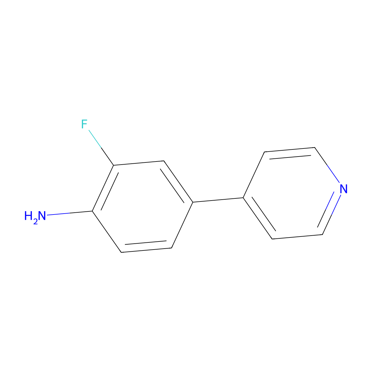 2-Fluoro-4-(pyridin-4-yl)aniline molecular structure, CAS 108543-17-5