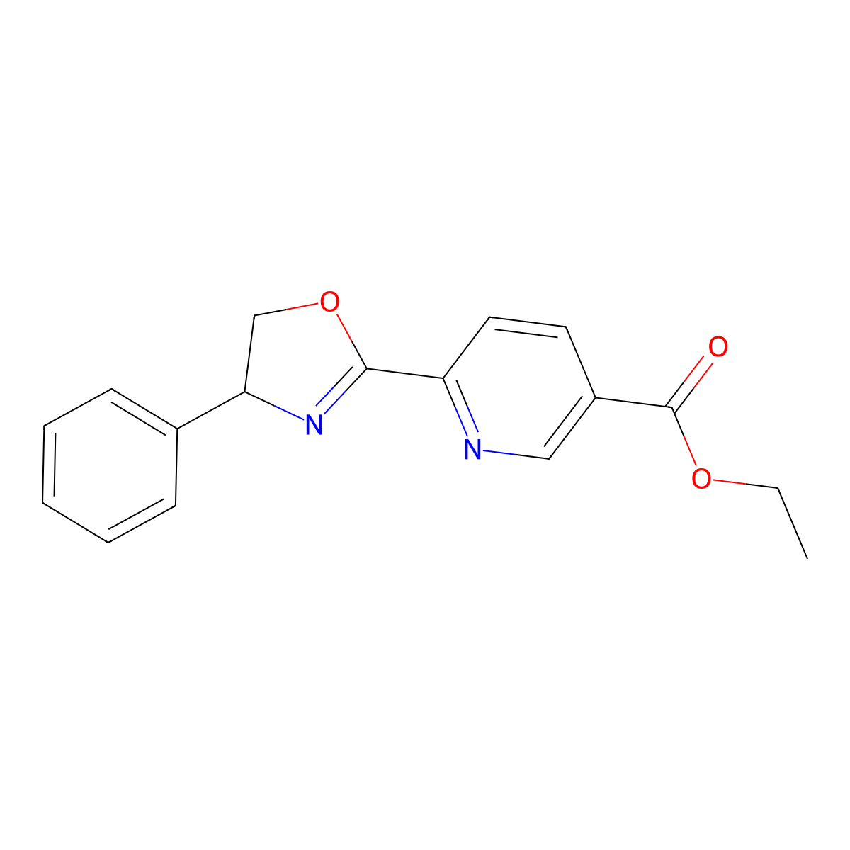 (R)-Ethyl 6-(4-phenyl-4,5-dihydrooxazol-2-yl)nicotinate molecular structure, CAS 1085431-16-8
