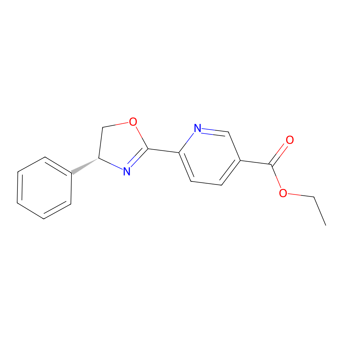 (R)-Ethyl 6-(4-phenyl-4,5-dihydrooxazol-2-yl)nicotinate molecular structure, CAS 1085431-16-8
