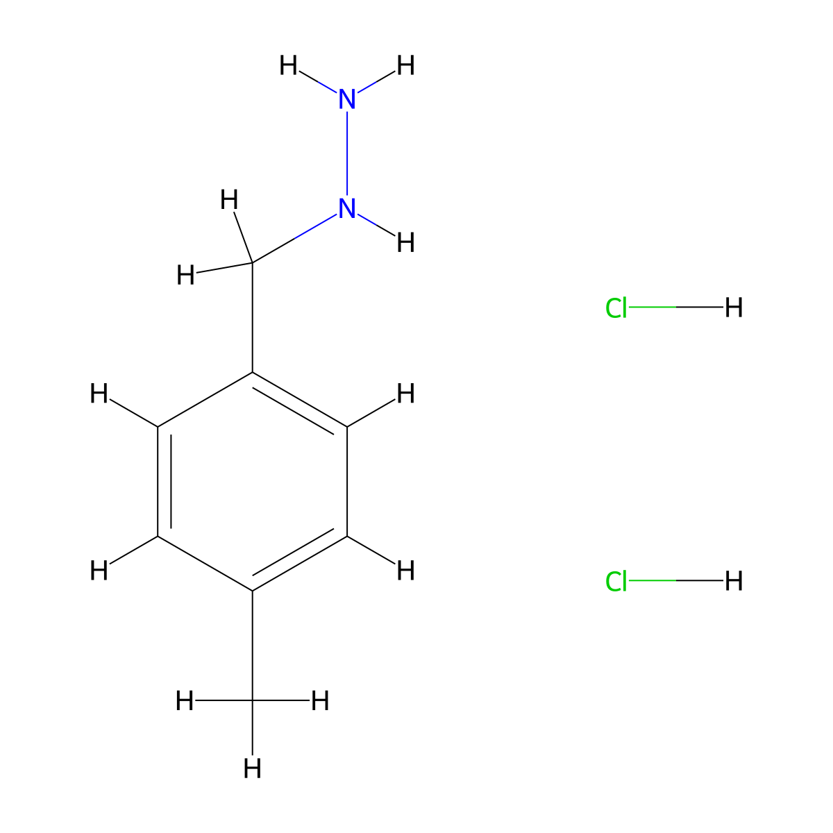 (4-Methylbenzyl)hydrazine dihydrochloride molecular structure, CAS 1085453-44-6