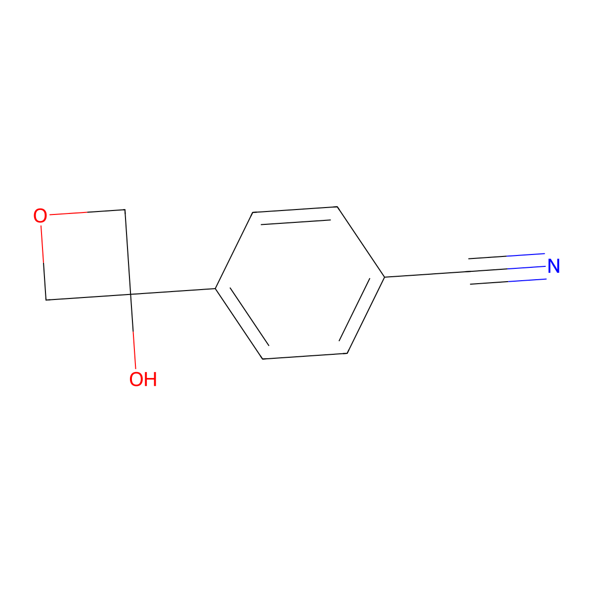 4-(3-Hydroxyoxetan-3-yl)benzonitrile molecular structure, CAS 1085453-63-9