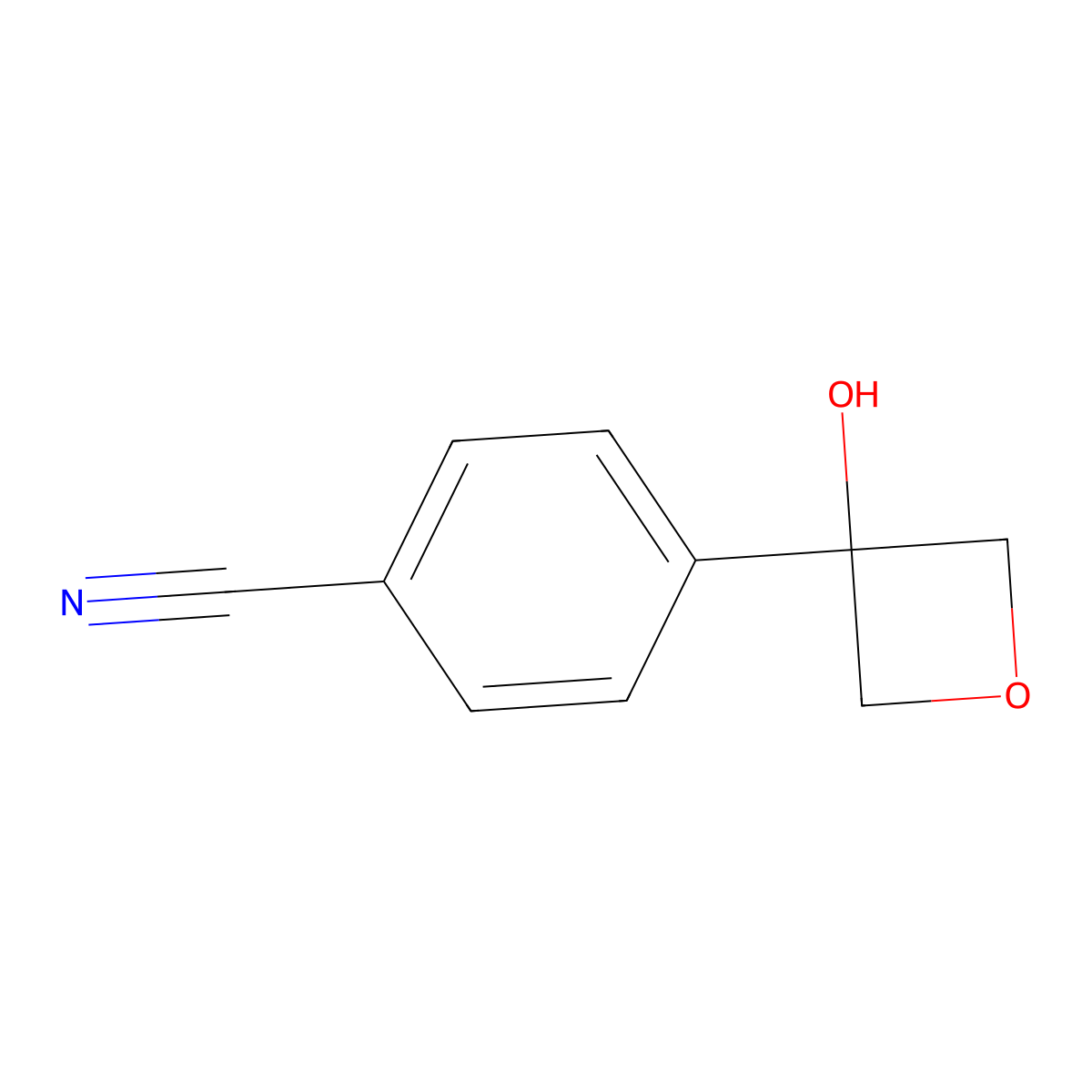 4-(3-Hydroxyoxetan-3-yl)benzonitrile molecular structure, CAS 1085453-63-9