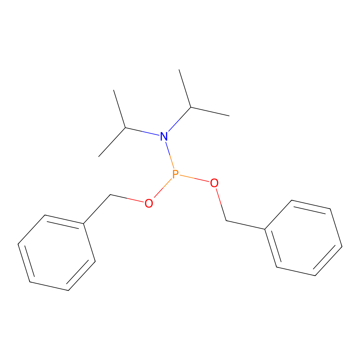 Bis(benzyloxy)(diisopropylamino)phosphine molecular structure, CAS 108549-23-1